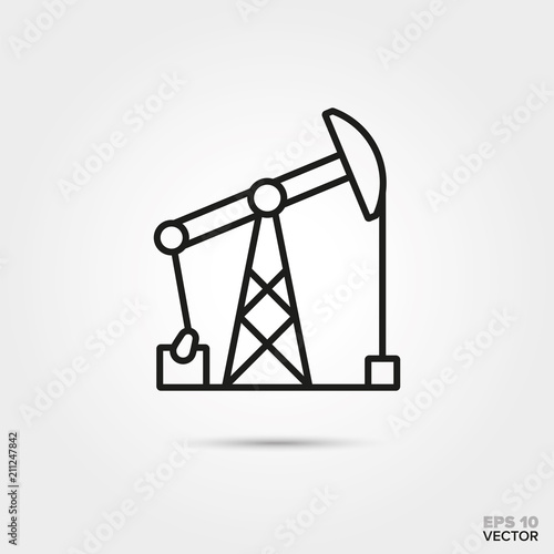 Fotografie Pumpjack vector line icon