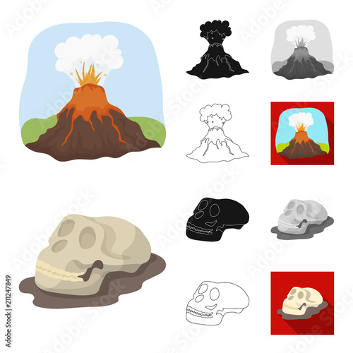 Different dinosaurs cartoon,black,flat,monochrome,outline icons in set collection for design. Prehistoric animal vector symbol stock web illustration.