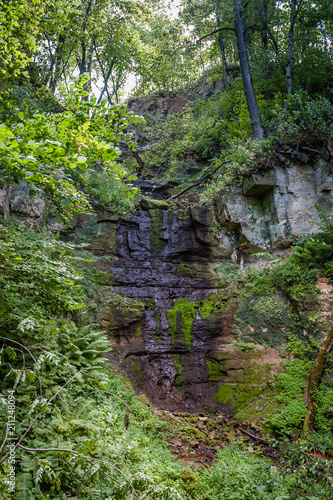 Dry waterfall. Kivisilla waterfall during the dry season. Estonia. Baltic.