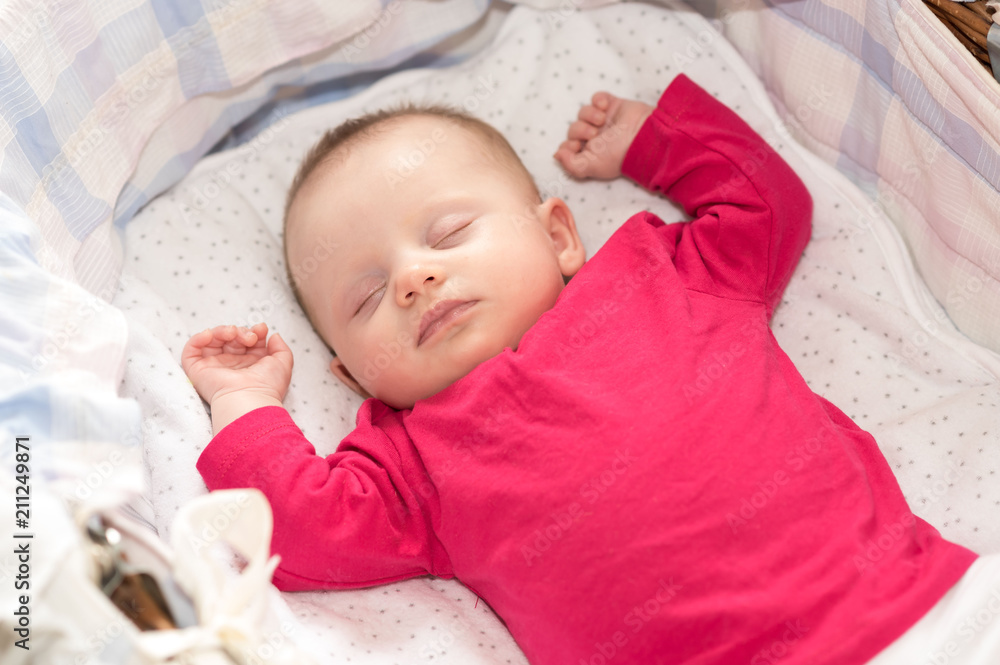 Portrait of baby sleeping in a crib Portrait of baby sleeping in a crib