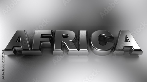 AFRICA metallic chrome write - 3D rendering