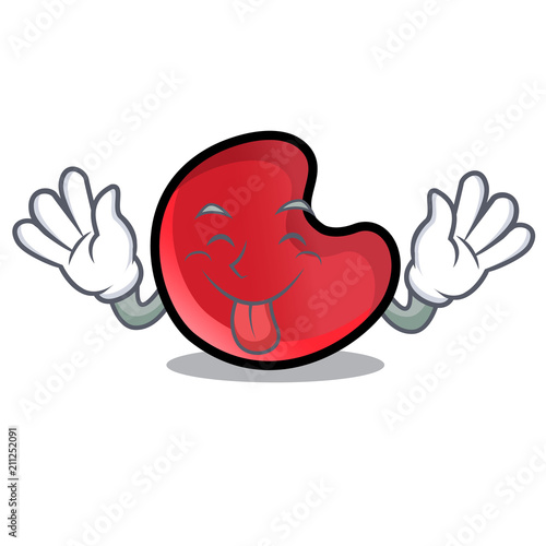 Tongue out candy moon mascot cartoon