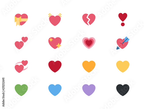 Heart love emojis icons, vector illustration emoticons, symbols collection, set, pack