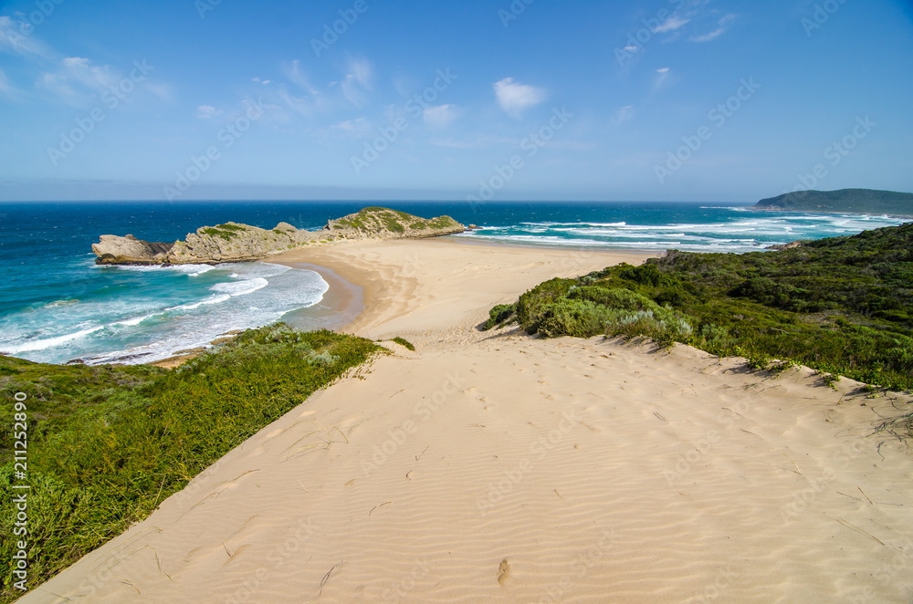 Robberg Nature Reserve, landscape paradise beach and indian ocean waves, Garden route, plettenberg bay. South Africa