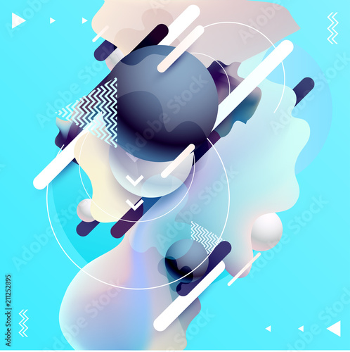 Geometric composition with abstract elements