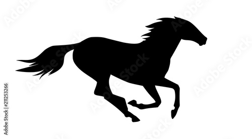 vector illustration of running horse.