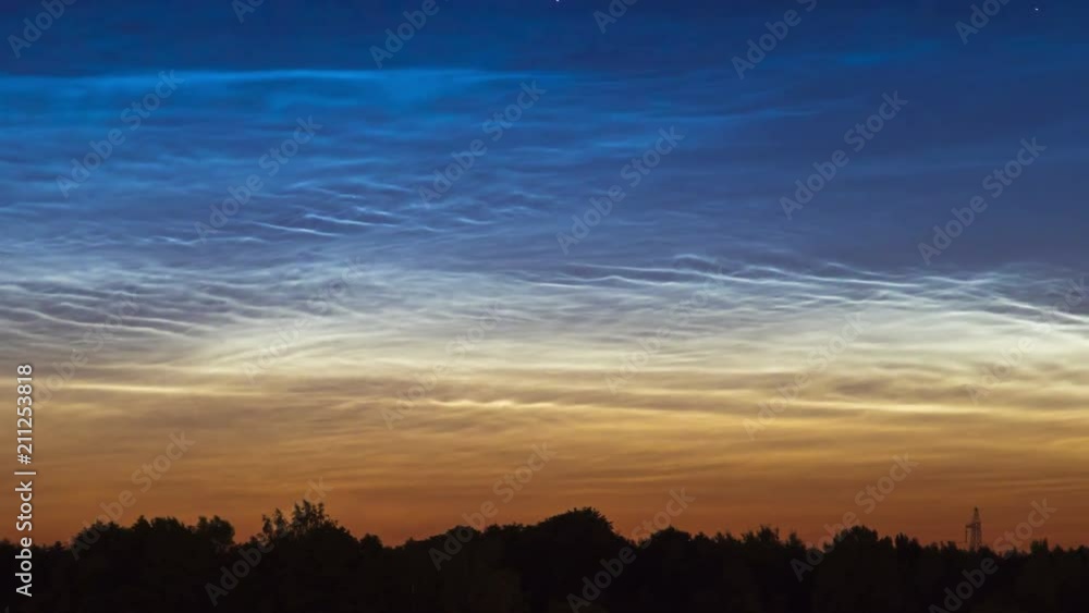 Noctilucent clouds, time-lapse 4K. Noctilucent clouds, time-lapse 4K.