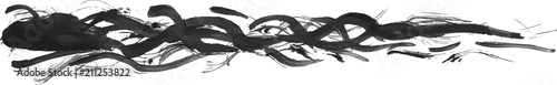 Long hand drawn isolated paintbrush stripe with dirty black color esp 10 vector illustration