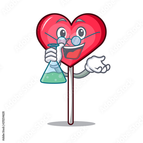 Professor heart lollipop character cartoon photo