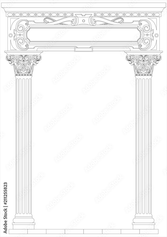 Contouring coloring of classical arch Contouring coloring of classical arch
