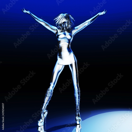 Digital 3D Illustration of a Girl