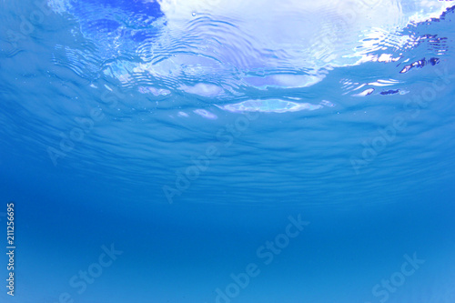 Clear blue water underwater 