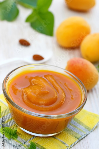 Apricot puree and fresh apricots