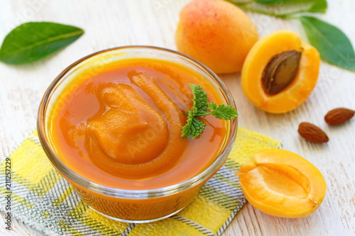 Apricot puree and fresh apricots