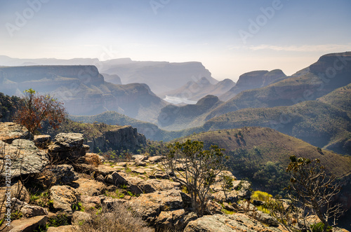 Blyde river canyon,  viewpoint to the canyon. Mpumalanga near Graskop. South Africa