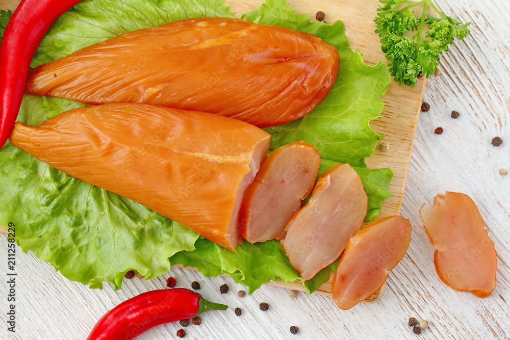 Smoked chicken fillet ready for eat Smoked chicken fillet ready for eat