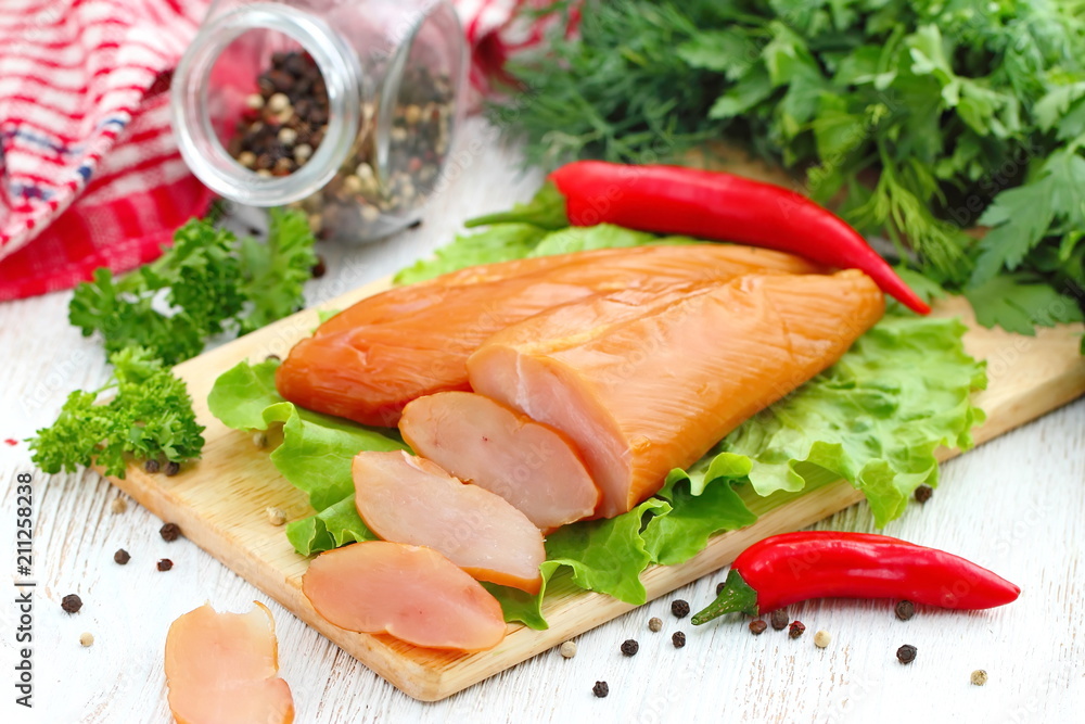 Smoked chicken fillet ready for eat Smoked chicken fillet ready for eat