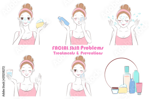 woman with facial skin problem