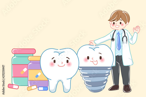 cute cartoon tooth implant