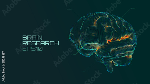 Brain research futuristic medical ui. IQ testing, artificial intelligence virtual emulation science technology photo