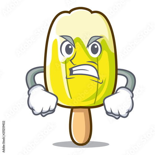 Canvas Print Angry lemon ice cream mascot cartoon