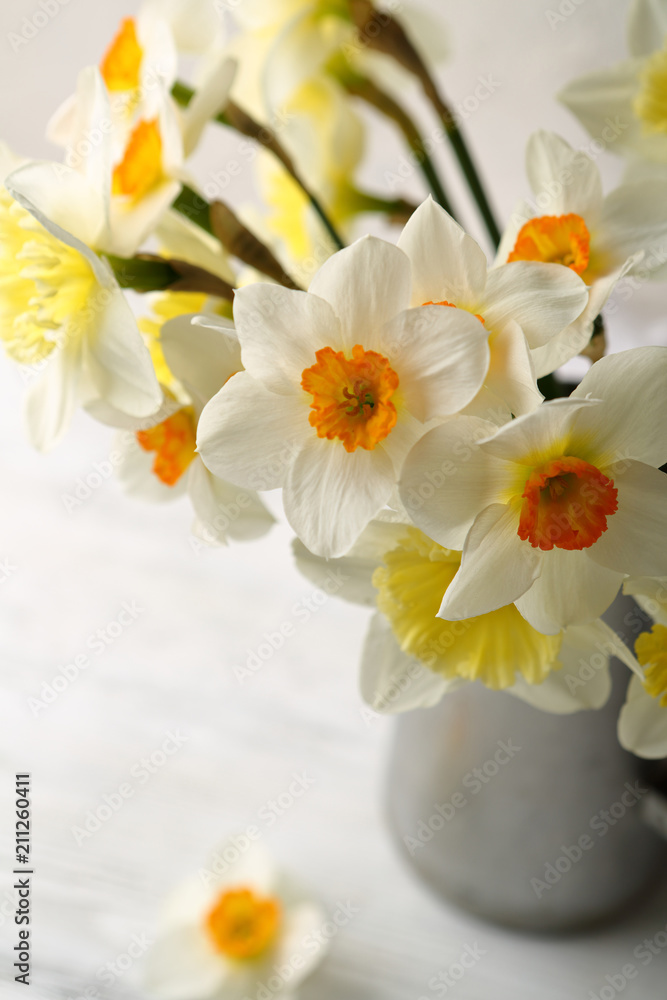 Spring flowers in jug