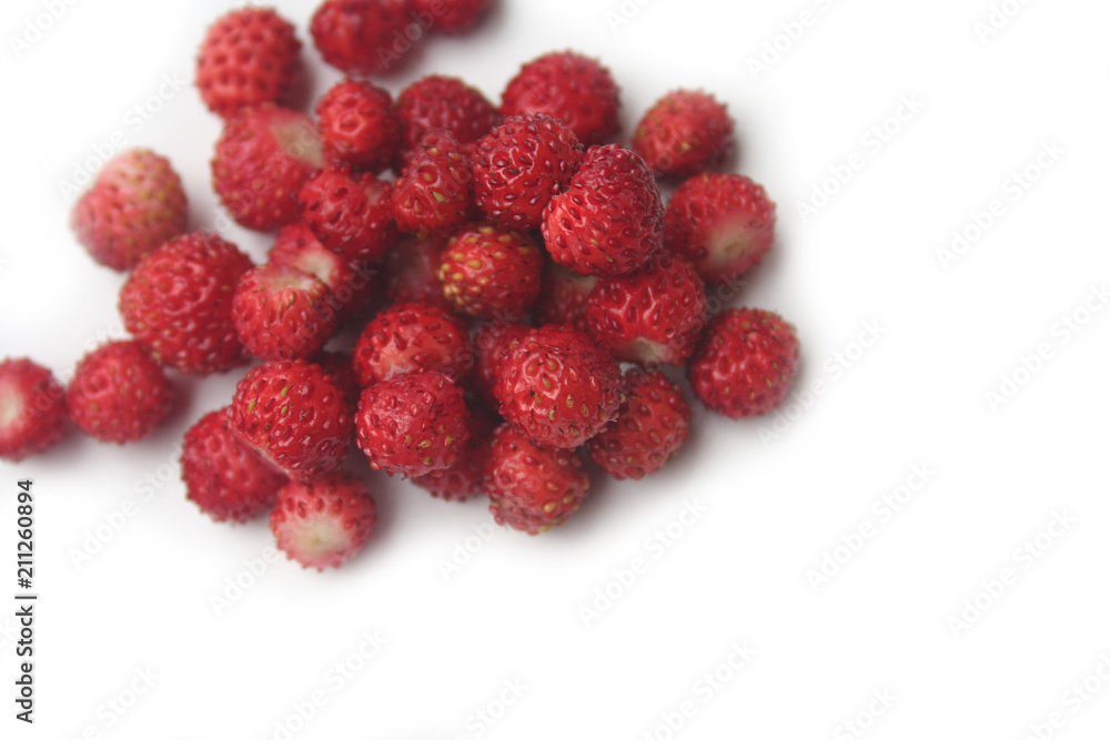 Fresh wild straberries isolated on white background. Summer fruits Fresh wild straberries isolated on white background. Summer fruits