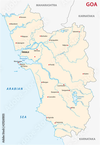 goa vector map  india