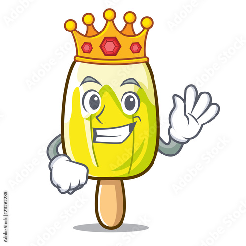 King lemon ice cream mascot cartoon