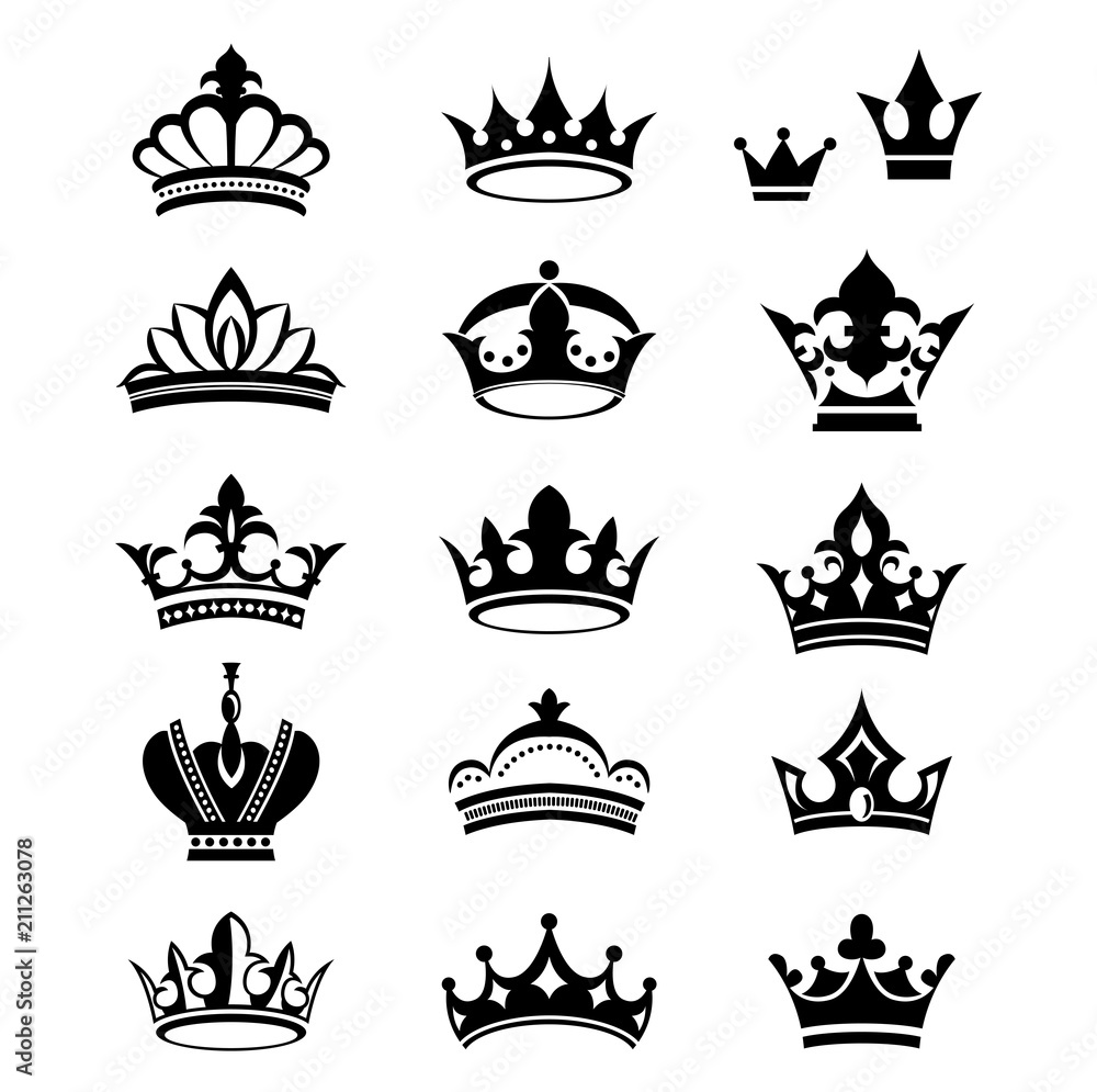 Crowns Vector silhouettes Crowns Vector silhouettes