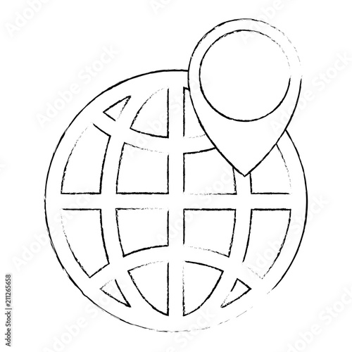 sphere planet with pin pointer