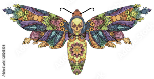 Zentangle stylized butterfly. Hand Drawn lace vector illustration