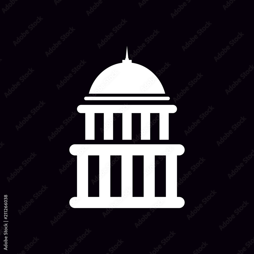 White house building vector icon