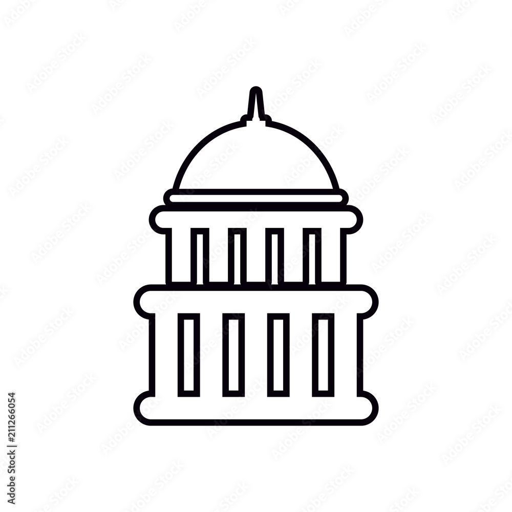 White house building vector icon