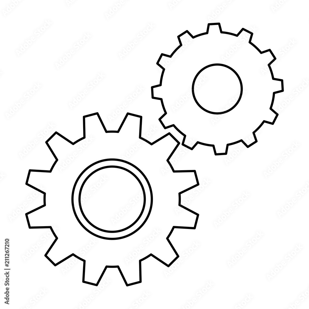 gears machinery isolated icon gears machinery isolated icon