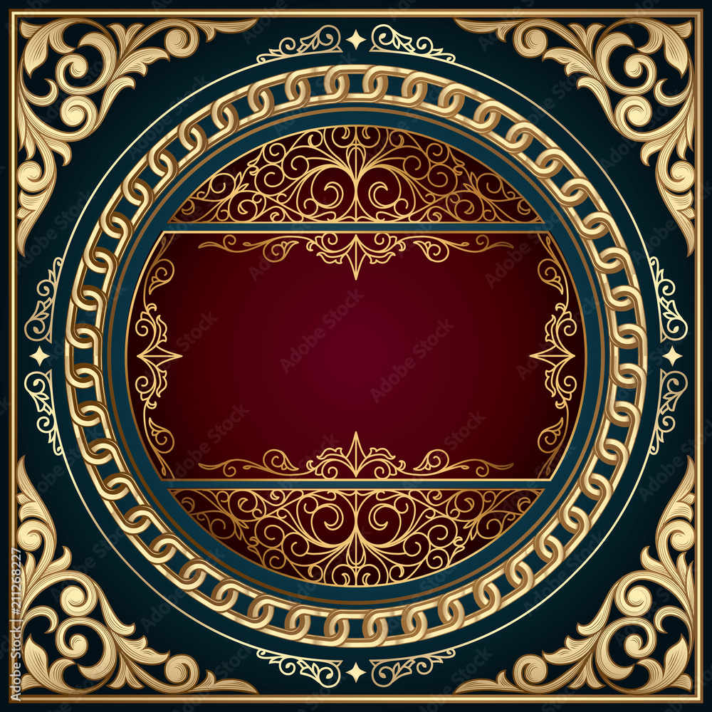 Golden ornate decorative design Golden ornate decorative design