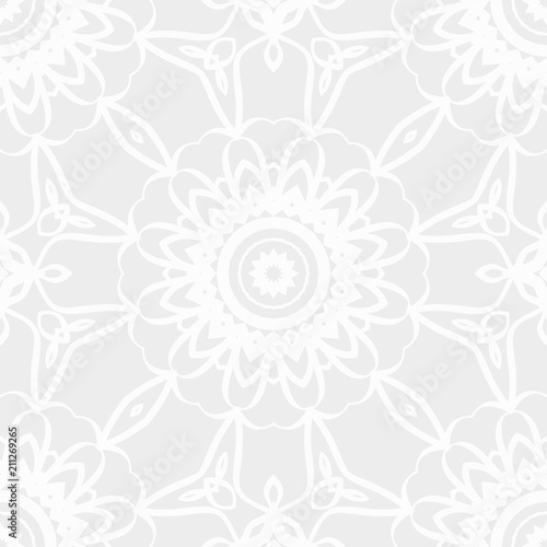 Vector illustration. pattern with floral mandala, decorative seamless ornament. design for print fabric, bandana.