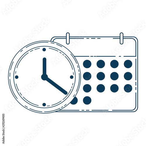 calendar reminder with time clock vector illustration design