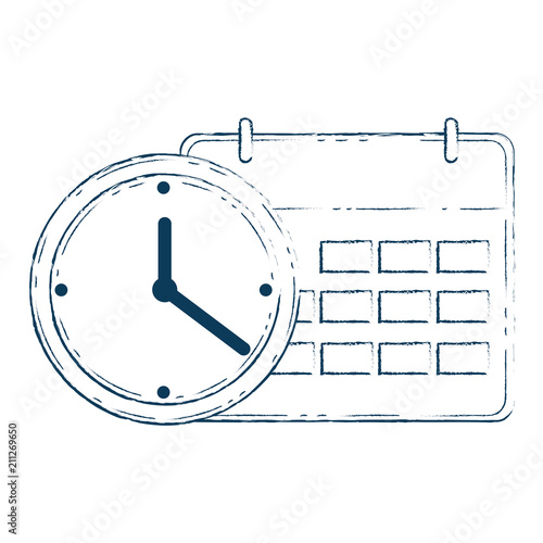 calendar reminder with time clock vector illustration design