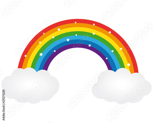 Beautiful rainbow illustration. Vector icon.