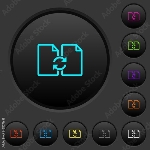 Swap documents dark push buttons with color icons