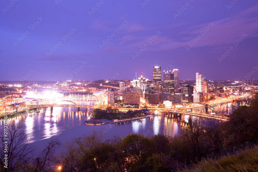 Panoramic view of Pittsburgh and the 3 rivers, Pittsburgh, Pennsylvania, USA