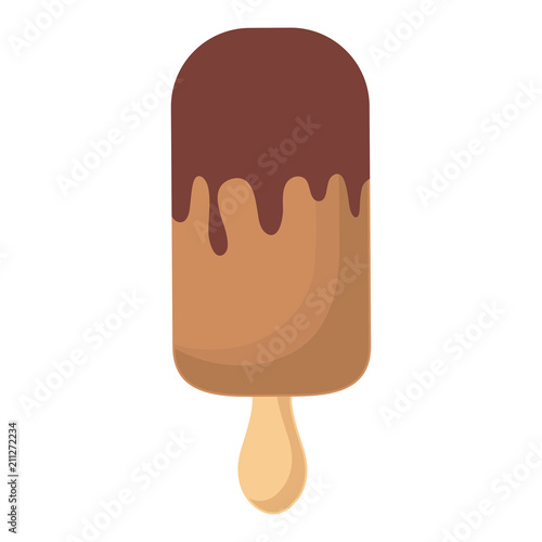 chocolate ice cream bar icon over white background, vector illustration