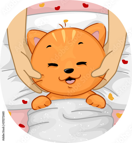 Cat Massage Illustration