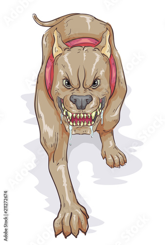 Dog Aggressive Salivating Illustration