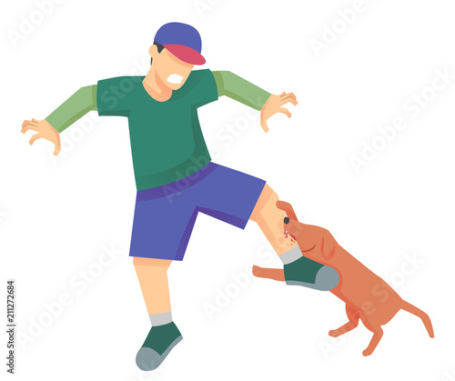 Dog Bite Man Illustration