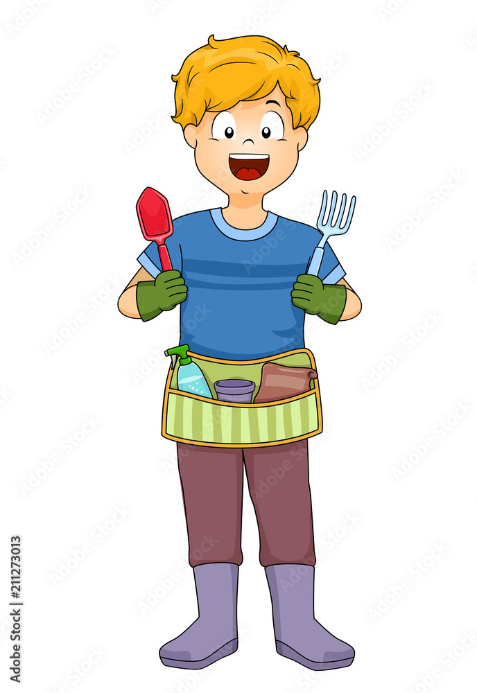 Kid Boy Tools Belt Illustration Kid Boy Tools Belt Illustration