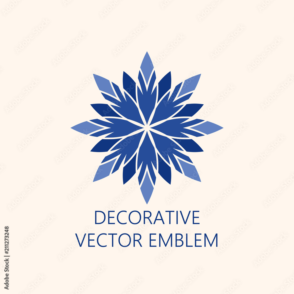Geometrical ornament. Vector ornamental isolated flower figure or religious emblem for your design Geometrical ornament. Vector ornamental isolated flower figure or religious emblem for your design