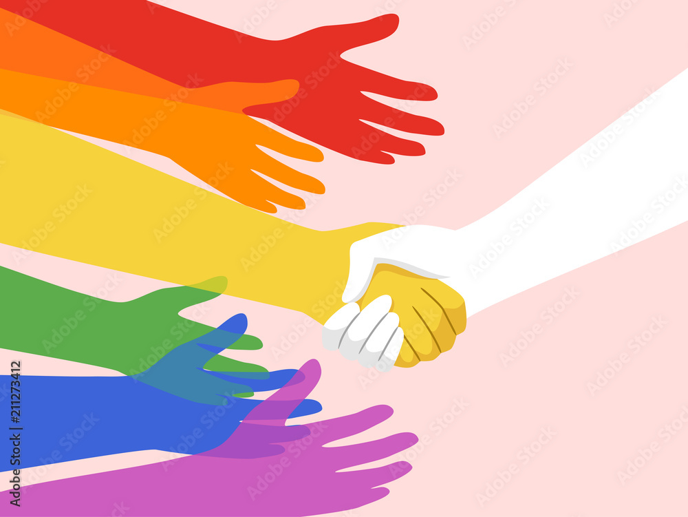 Hands Lgbt Support Group Illustration Hands Lgbt Support Group Illustration