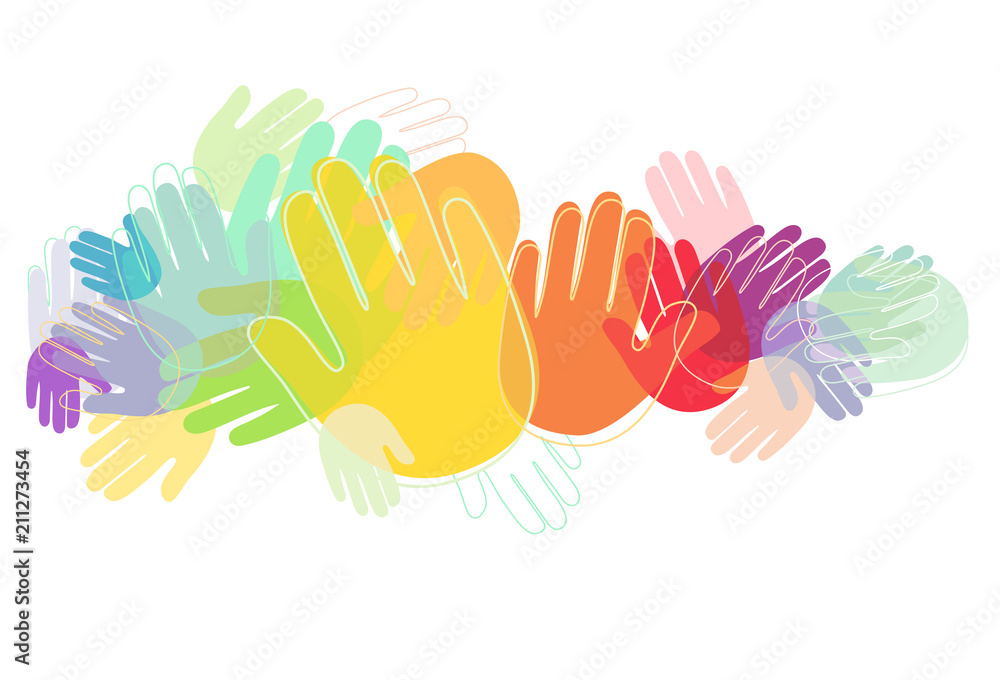 Kids Hands Rainbow Colors Illustration Kids Hands Rainbow Colors Illustration